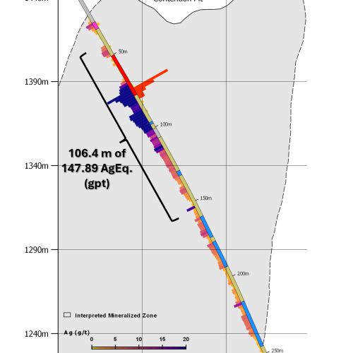 Contention Southern Extension: plan and section (high-grade silver