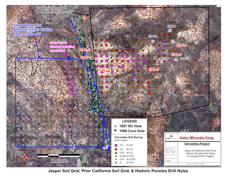 Jasper Soil Grid, Prior California Soil Grid, & Historic Penoles Drill Holes