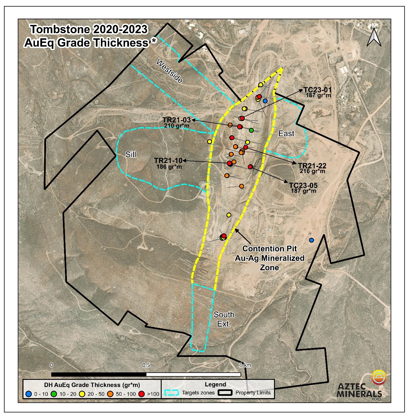 Tombstone Property – Gold-Silver Oxide Shallow Mineralized Expansion Footprint